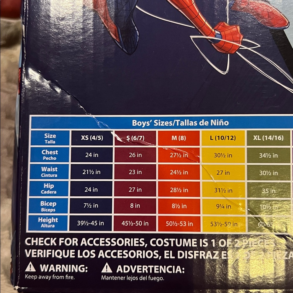Marvel Spider-Man Official Boys Youth Halloween Costume Boys Size Large 10/12 - Picture 2 of 5